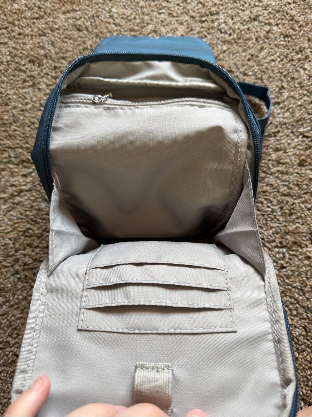 BAGGALLINI Slate Blue Long Nylon Zippered Crossbody Shoulder Bag
